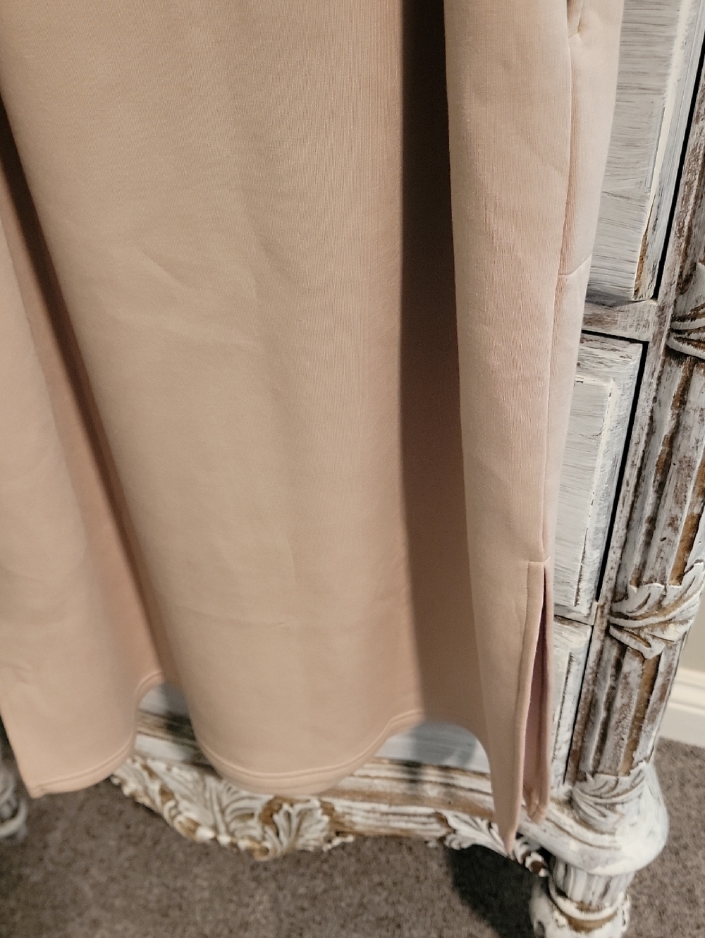 SPANX Sleeveless Belted Midi Dress in Beige - Picture 4 of 5